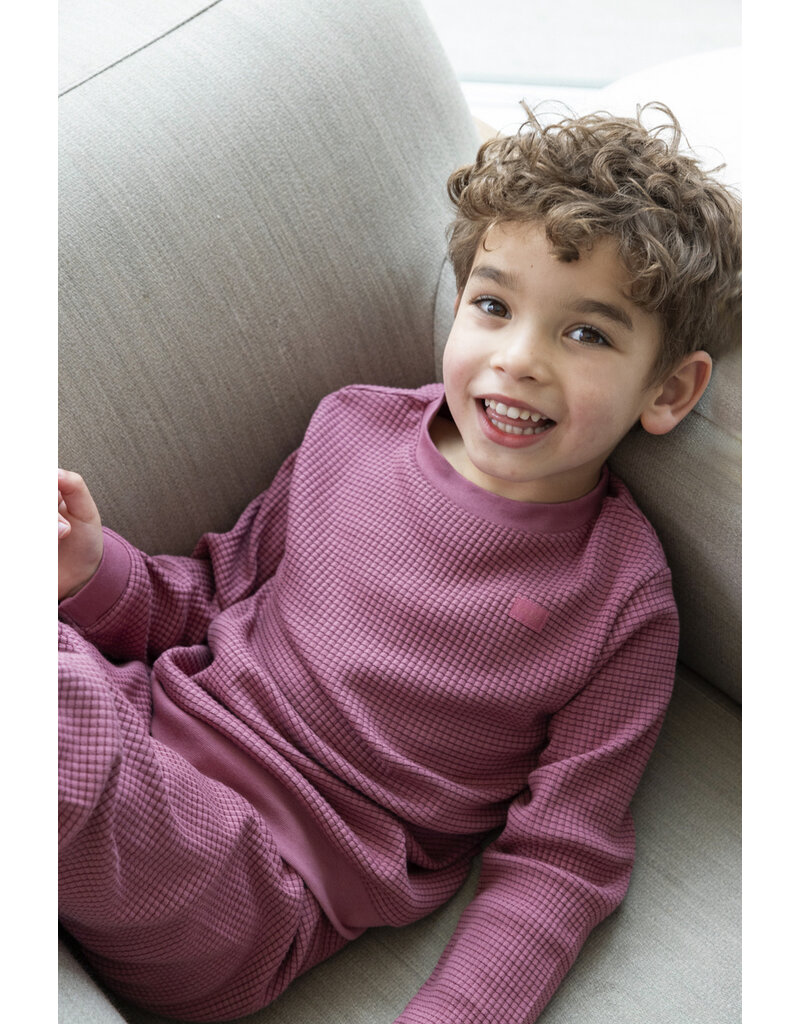Feetje Baby Feetje Pyjama Family Edition Wafel - kind - Berry rood