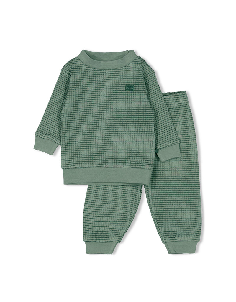 Feetje Baby Feetje Pyjama Family Edition Wafel - kind - Zeegroen