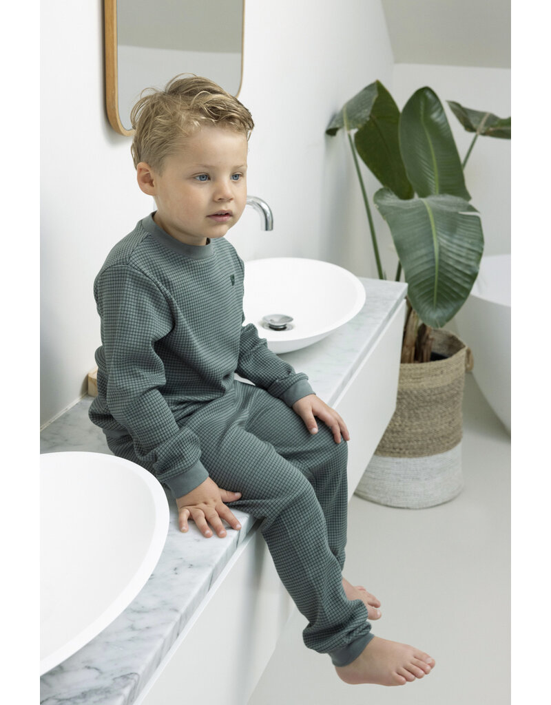 Feetje Baby Feetje Pyjama Family Edition Wafel - kind - Zeegroen