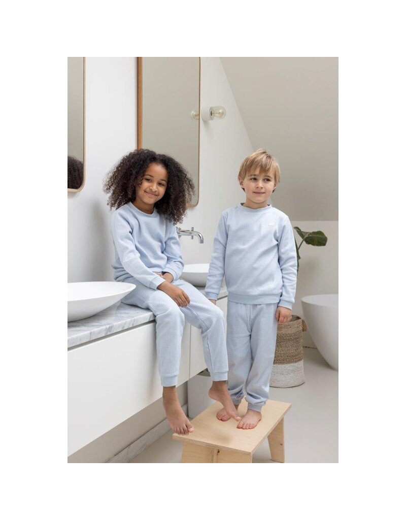 Feetje Baby Feetje Wafel Pyjama - Baby Blue melange  305618