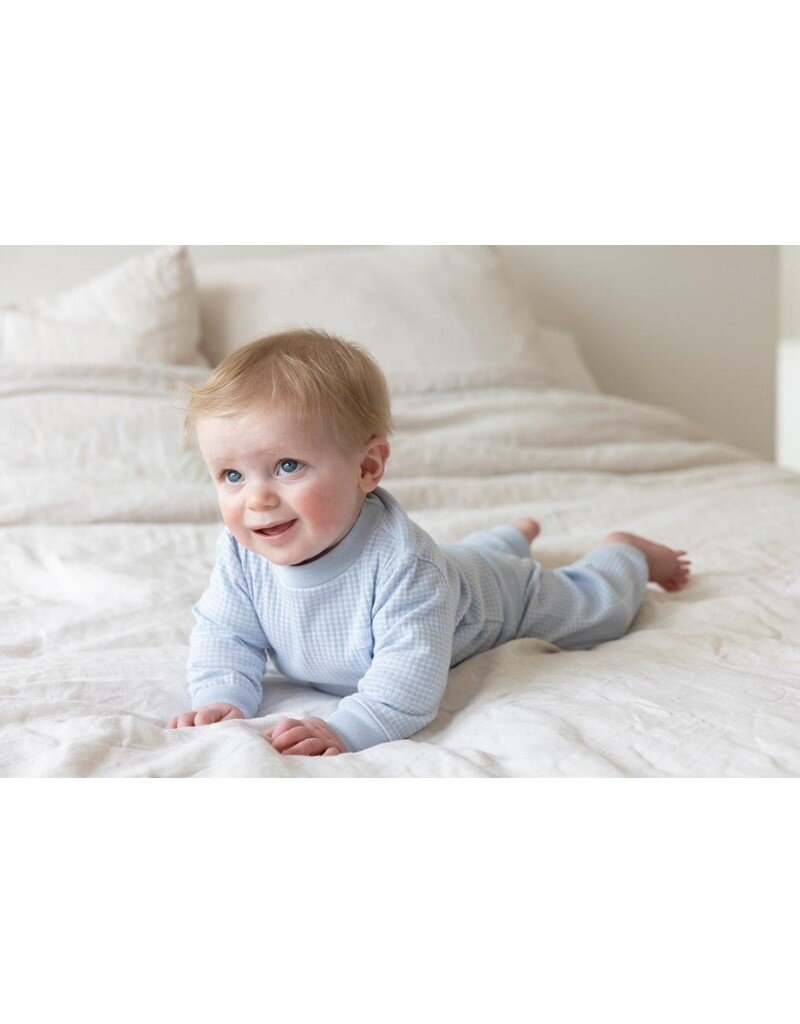 Feetje Baby Feetje Wafel Pyjama - Baby Blue melange  305618