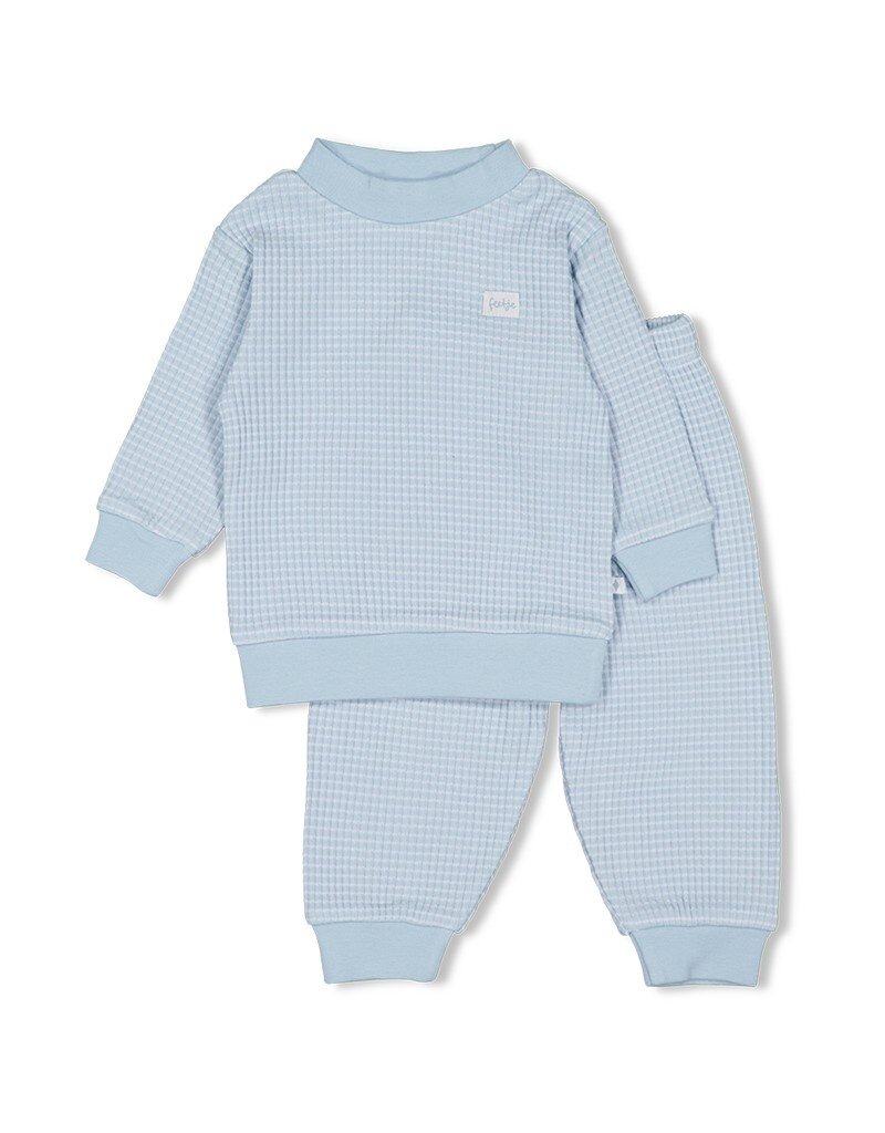 Feetje Baby Feetje Wafel Pyjama - Baby Blue melange  305618