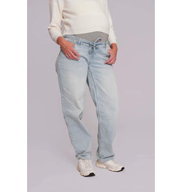 Love2Wait Love2Wait zwangerschapsjeans Kate Tapered Wide Leg - Light wash