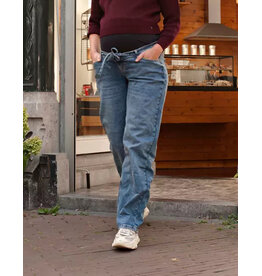 Love2Wait Love2Wait zwangerschapsjeans Kate Tapered Wide Leg - Stone wash