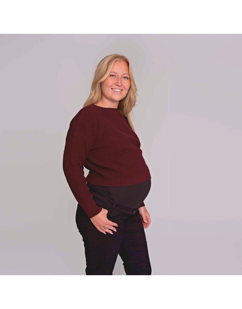 Love2Wait Love2Wait Trui - knit - cropped - burgundy -  B999062 044