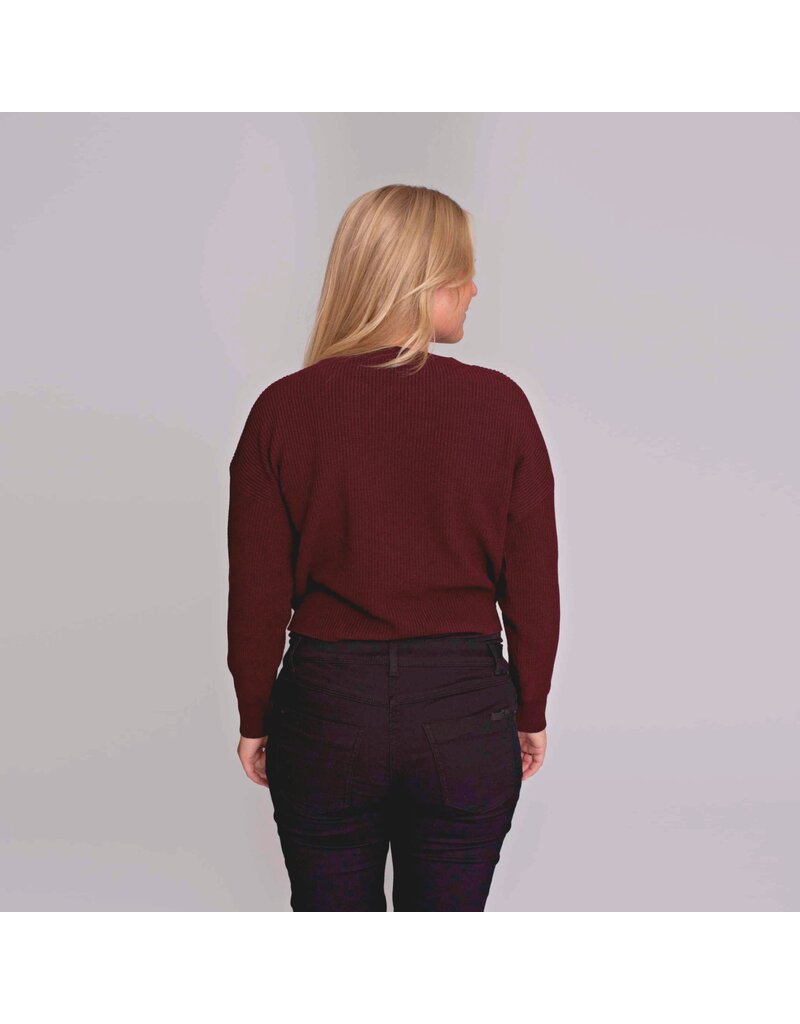 Love2Wait Love2Wait Trui - knit - cropped - burgundy -  B999062 044