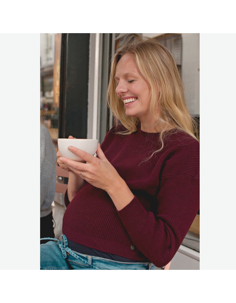 Love2Wait Love2Wait Trui - knit - cropped - burgundy -  B999062 044
