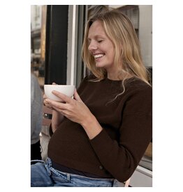 Love2Wait Love2Wait zwangerschapstrui - knit - cropped - Brown