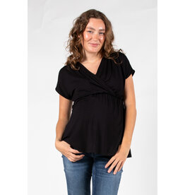 Love2Wait Love2Wait zwangerschap & voedingsshirt - plated - blauw