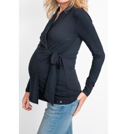 Love2Wait Love2Wait overslag zwangerschapsblouse - zwart