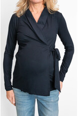 Love2Wait Love2Wait overslag zwangerschapsblouse - navy blauw - B999121 006