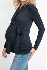 Love2Wait Love2Wait overslag zwangerschapsblouse - navy blauw - B999121 006