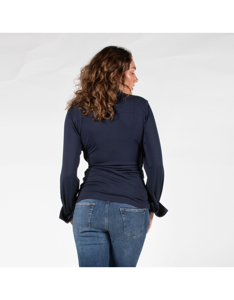 Love2Wait Love2Wait overslag zwangerschapsblouse - navy blauw - B999121 006