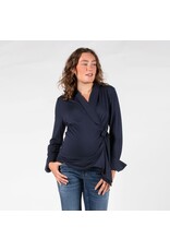 Love2Wait Love2Wait overslag zwangerschapsblouse - navy blauw - B999121 006