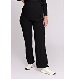Love2Wait Love2Wait zwangerschapsbroek - twin rib knitted - zwart