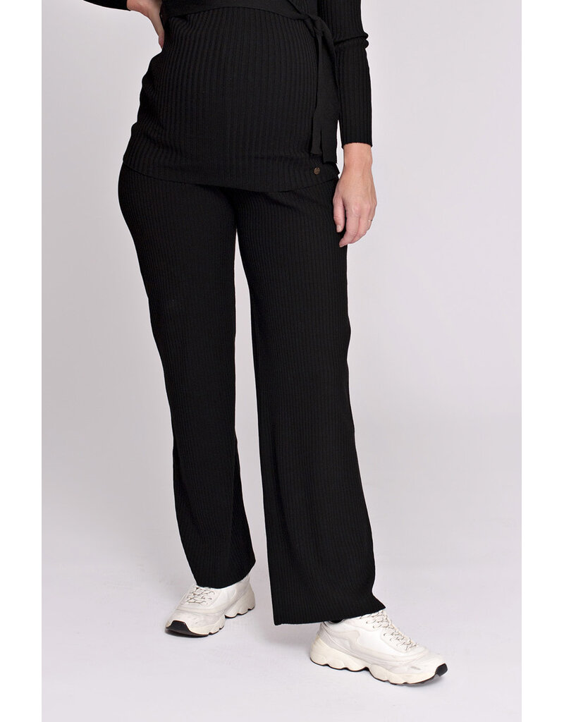 Love2Wait Love2Wait Broek - twin rib knitted - zwart - B999066 004
