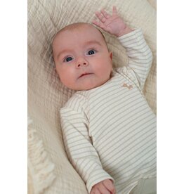 Feetje Baby Feetje longsleeve rib gestreept - Elephant - Mint