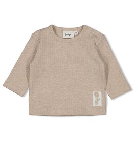 Feetje Baby Feetje longsleeve rib - Elephant - Taupe  melange