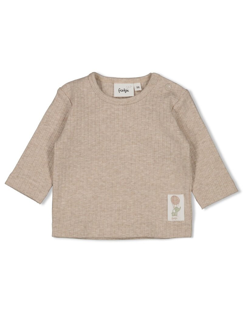 Feetje Baby Feetje longsleeve rib - Elephant - Taupe  melange  - 51602697