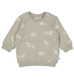 Feetje Baby Feetje sweater AOP - Elephant - Mint