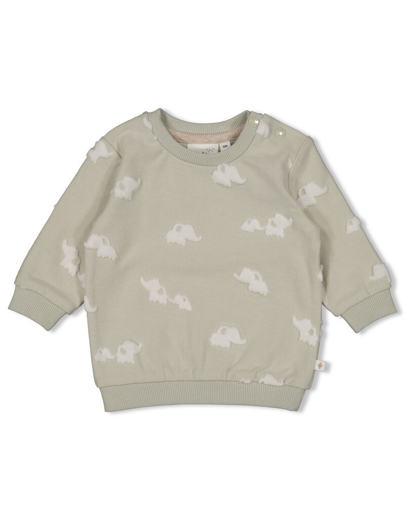 Feetje Baby Feetje sweater AOP - Elephant - Mint  - 51602699