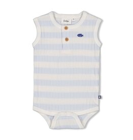 Feetje Baby Feetje jongen - romper rib met streep - Blue Ocean - Blauw