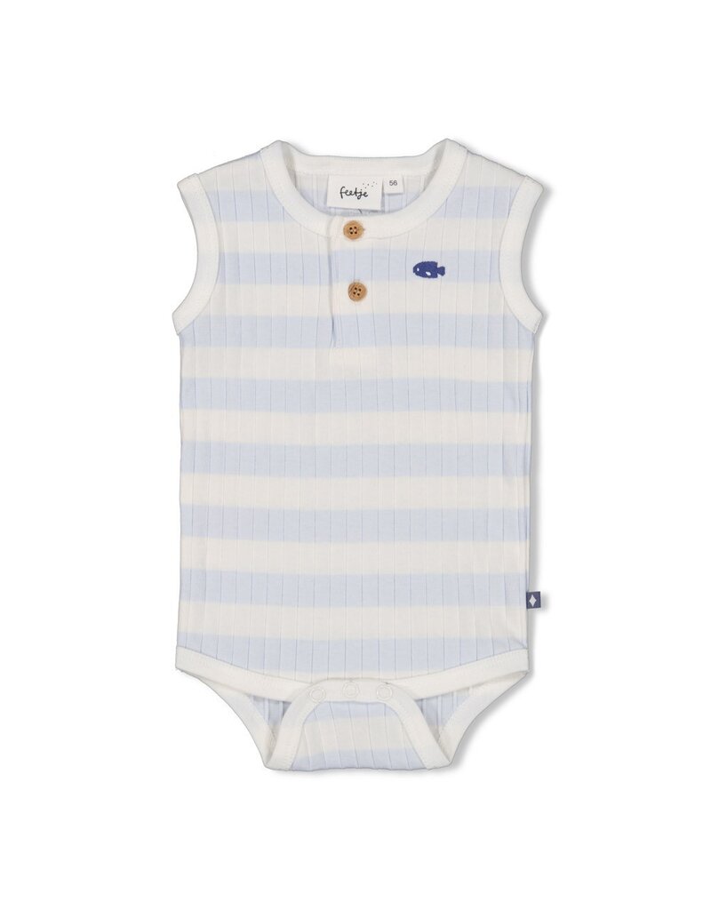 Feetje Baby Feetje jongen - romper rib met streep - Blue Ocean - Blauw - 50200257