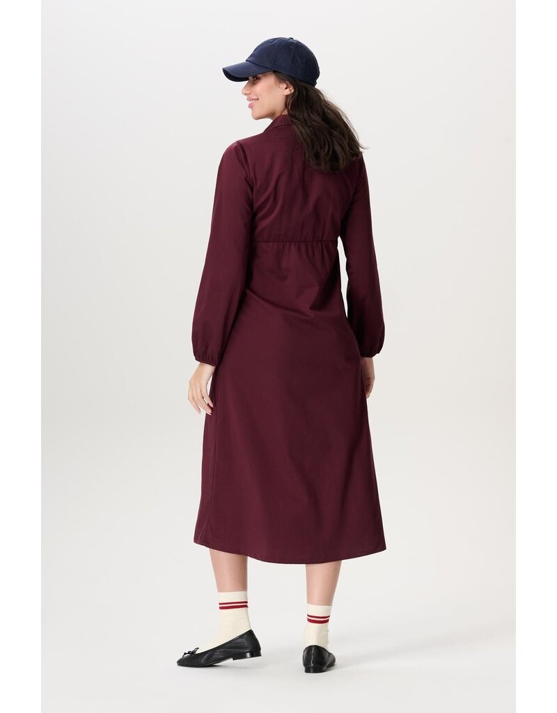 Noppies Noppies jurk met voedingsfunctie Odda - Fig rood - 5080416 P801