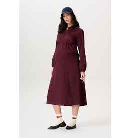 Noppies Noppies zwangerschapsjurk met voedingsfunctie Odda - Fig rood