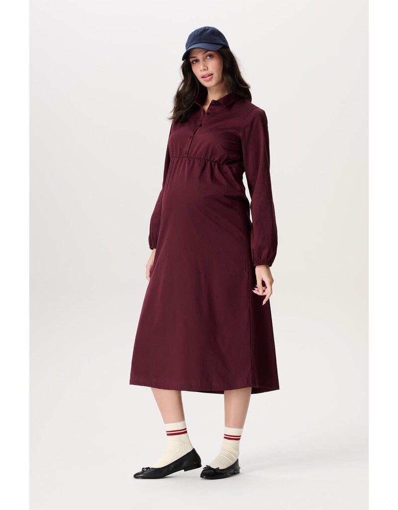 Noppies Noppies jurk met voedingsfunctie Odda - Fig rood - 5080416 P801