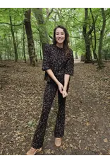 Swan of the People - flared pants Leopard bruin