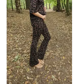 Swan and the People - Flared Pants Leopard bruin