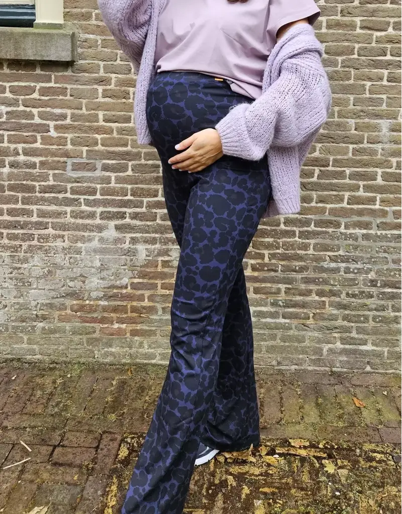 Swan and the People Swan and the People - flared pants Leopard Blauw