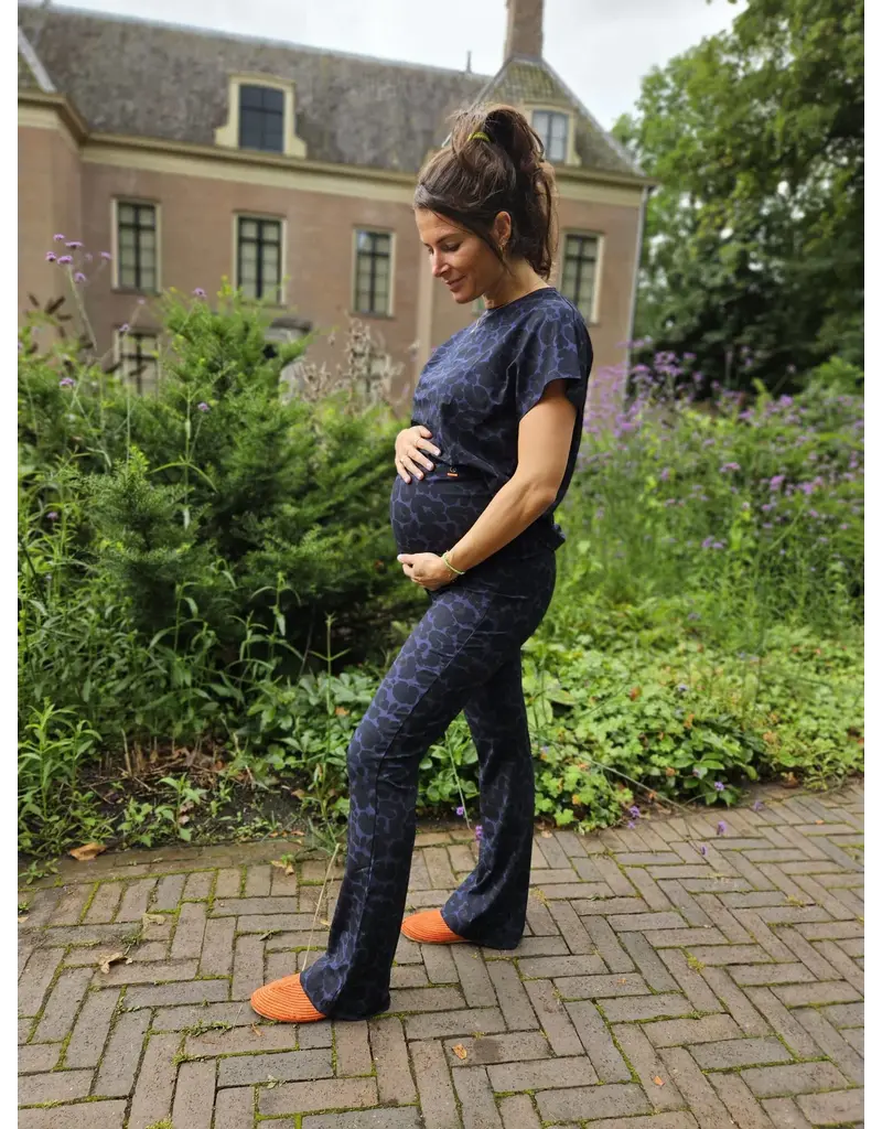 Swan and the People - flared pants Leopard Blauw