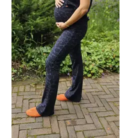 Swan and the People - Flared Pants Leopard Blauw