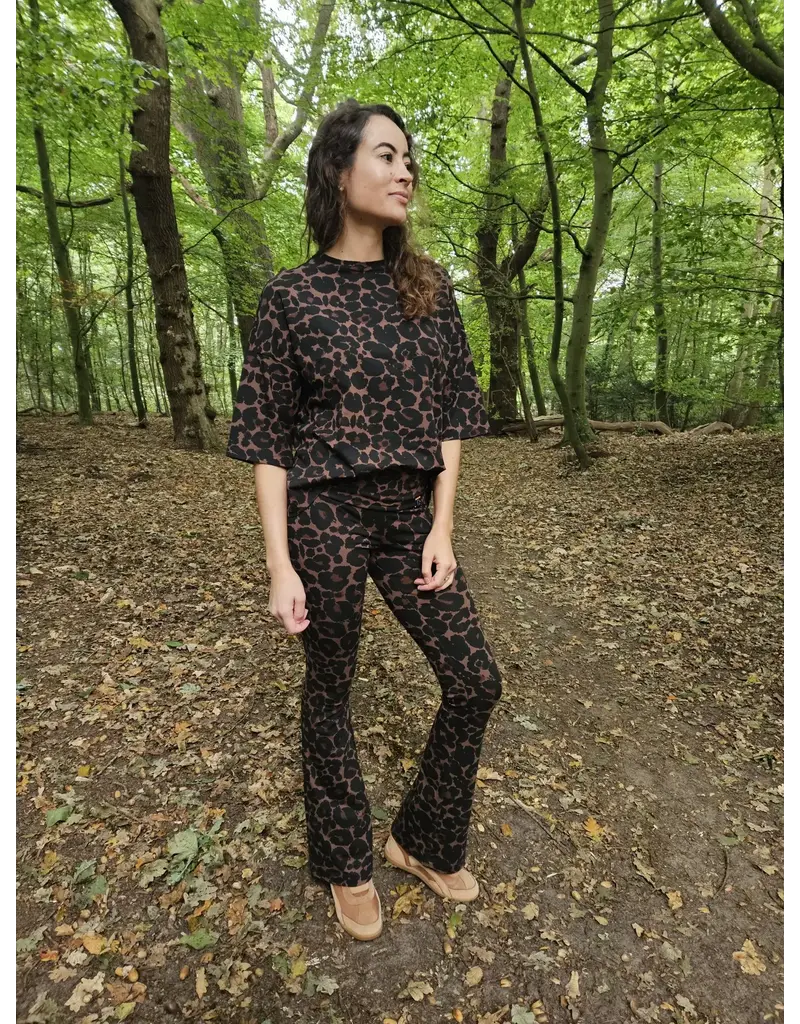 Swan and the People - Shirt 3/4 mouw Leopard bruin