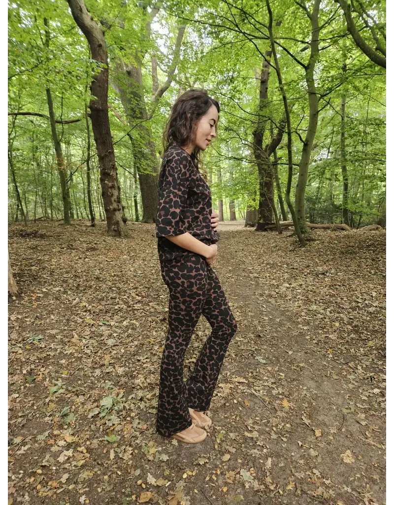 Swan of the People - Shirt 3/4 mouw Leopard bruin