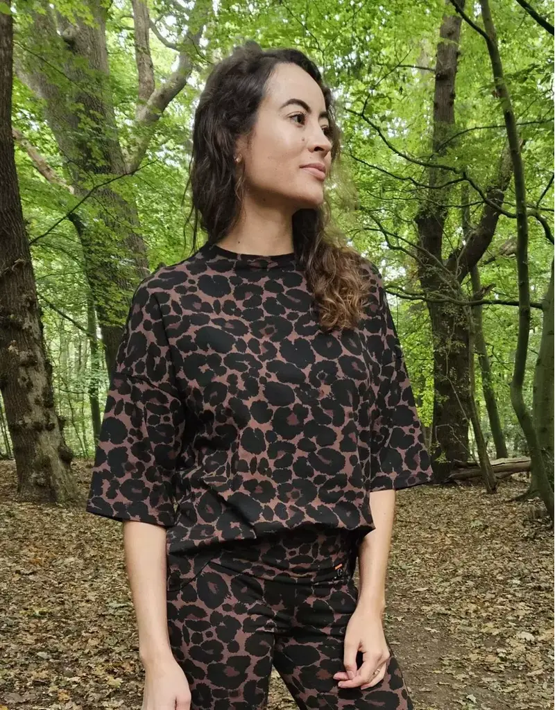 Swan and the People - Shirt 3/4 mouw Leopard bruin