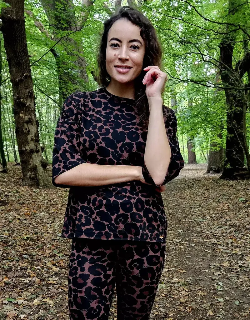 Swan and the People - Shirt 3/4 mouw Leopard bruin