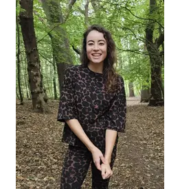 Swan and the People - Shirt 3/4 mouw Leopard bruin