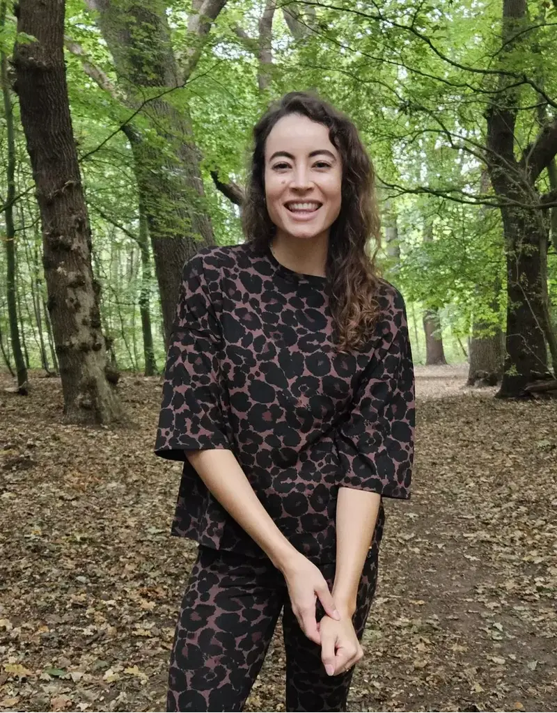 Swan of the People - Shirt 3/4 mouw Leopard bruin