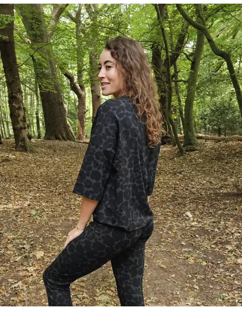 Swan and the People Swan and the People - Shirt 3/4 mouw Leopard Groen