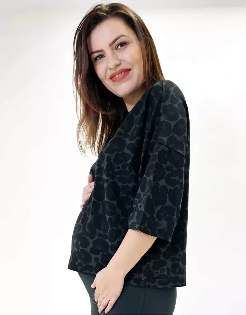 Swan of the People - Shirt 3/4 mouw Leopard Groen