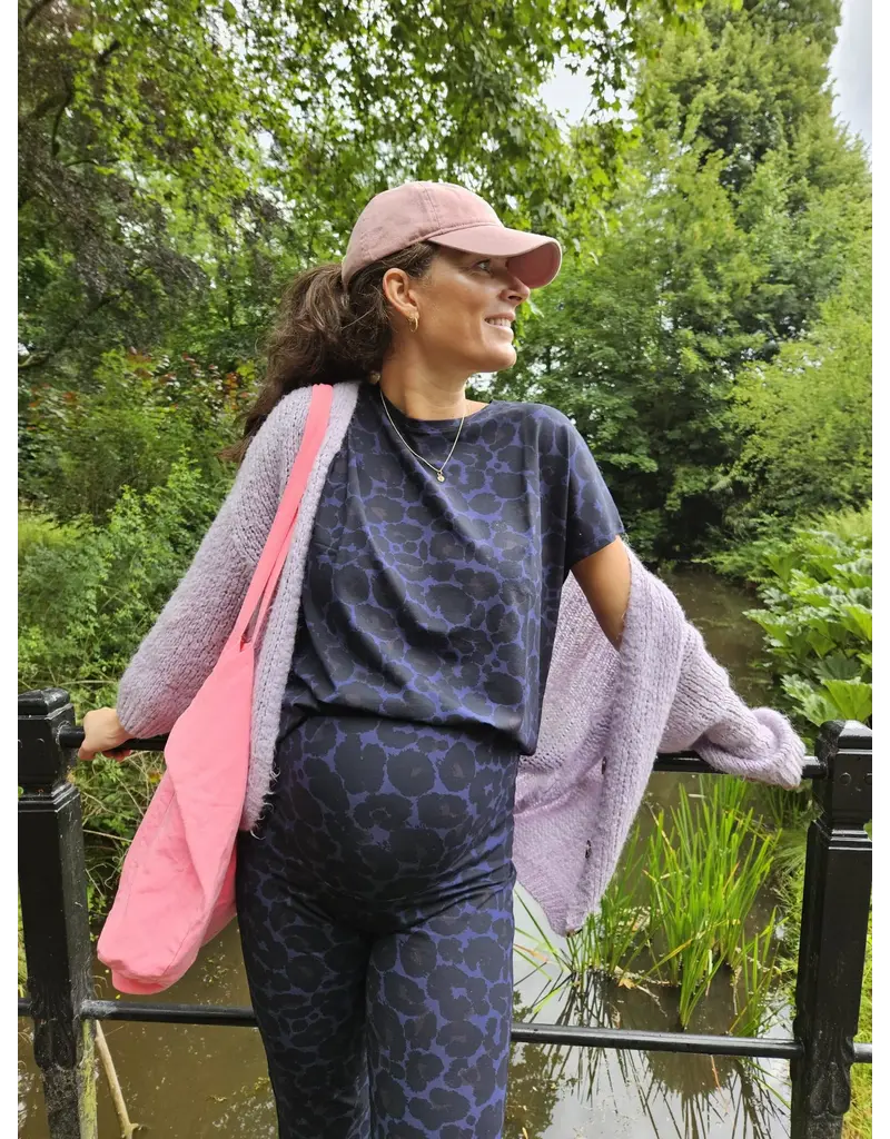 Swan and the People - Shirt korte mouw Leopard Blauw