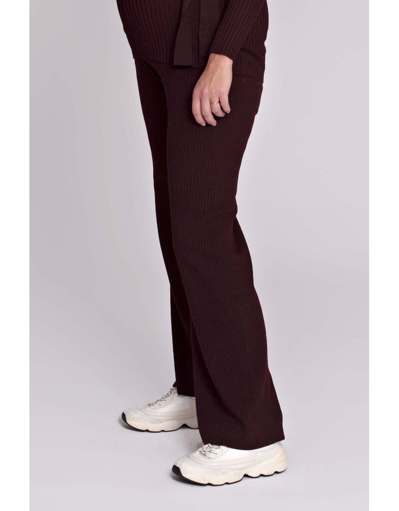 Love2Wait Love2Wait Broek - twin rib knitted - burgundy - B999066 044