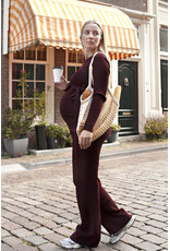 Love2Wait Love2Wait Broek - twin rib knitted - burgundy - B999066 044