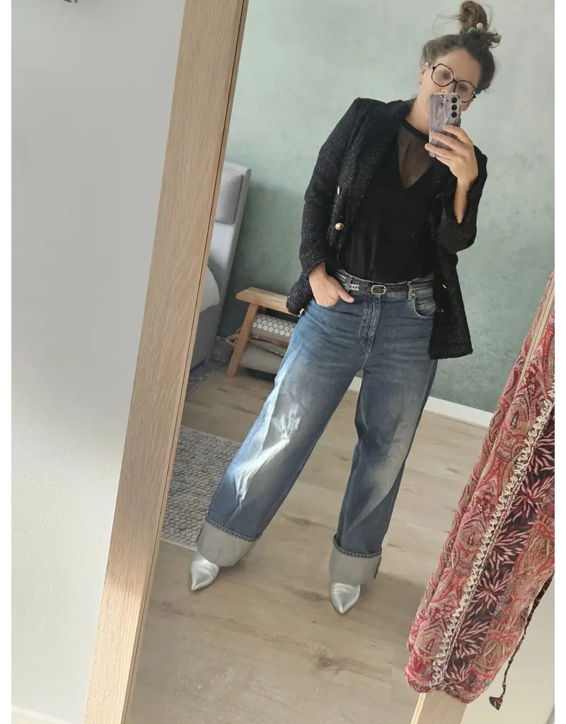 Swan and the People - Shirt 3/4 mouw Mesh - zwart