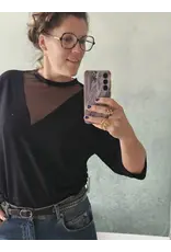 Swan and the People - Shirt 3/4 mouw Mesh - zwart