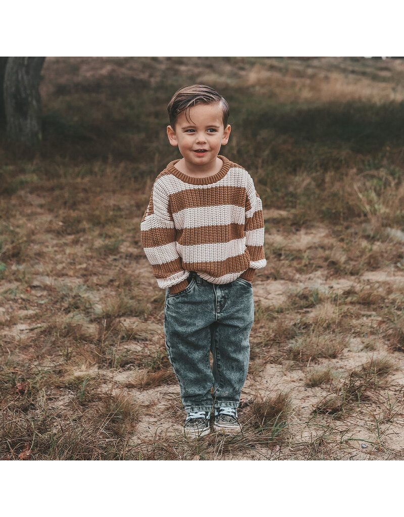 Your Wishes Baby & Peuter kleding Your Wishes Stripe Knit | Chunky Sweater | Smoke Grey