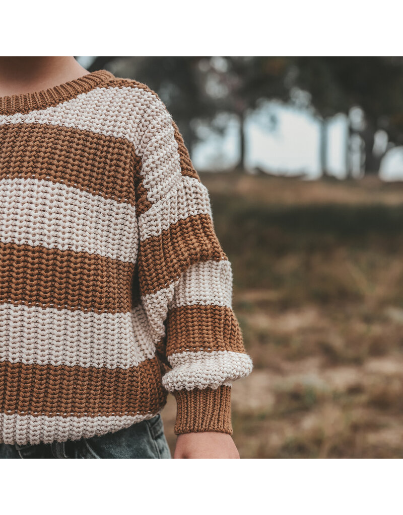 Your Wishes Baby & Peuter kleding Your Wishes Stripe Knit | Chunky Sweater | Smoke Grey